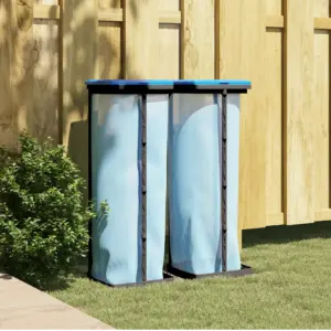 Prügikotihoidjad kaanega, 2 tk, 120 l, must/sinine, PP