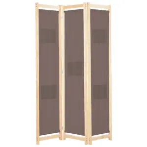 3-paneeliline pruun kangast sirm kuusepuidust raamiga, 5 taskuga, 120 x 170 x 4 cm
