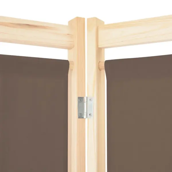 3-paneeliline pruun kangast sirm kuusepuidust raamiga, 5 taskuga, 120 x 170 x 4 cm – 5