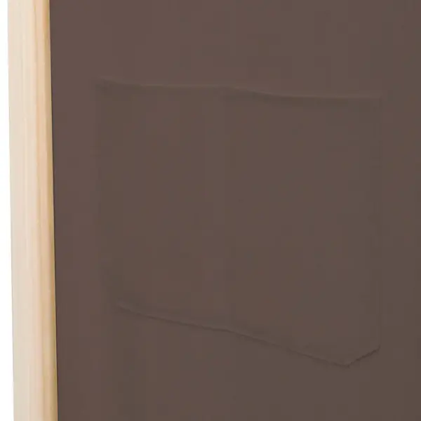 3-paneeliline pruun kangast sirm kuusepuidust raamiga, 5 taskuga, 120 x 170 x 4 cm – 7