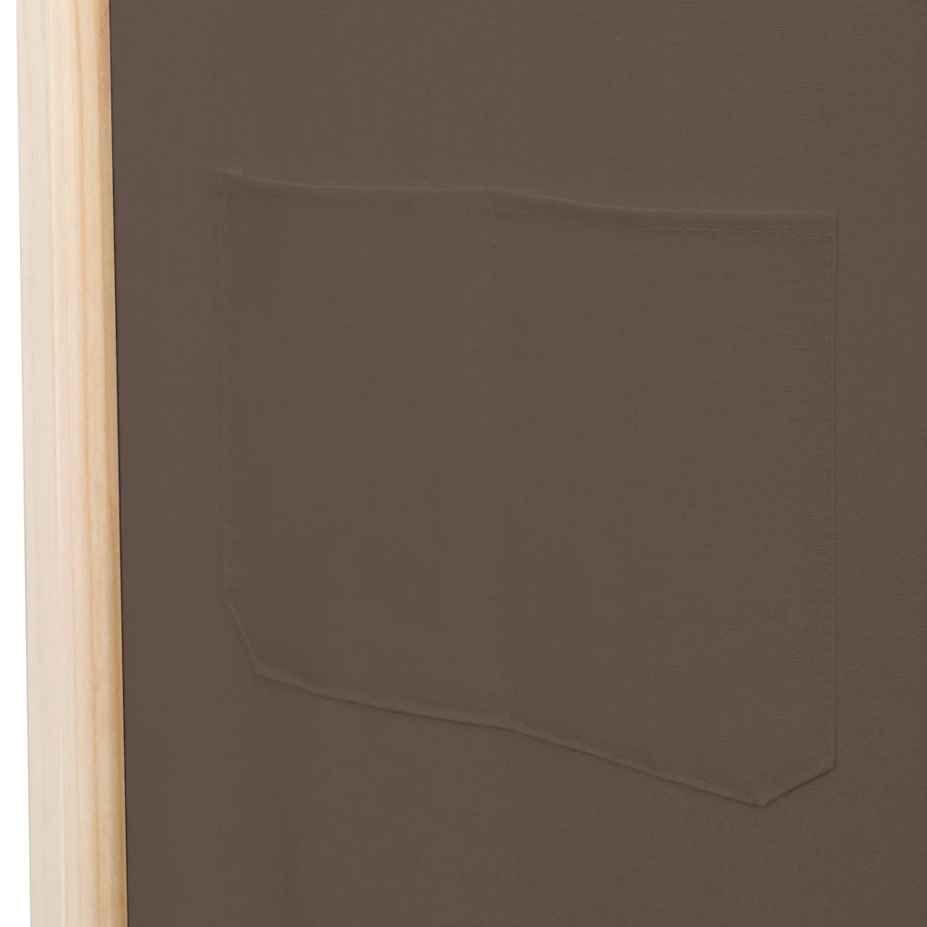 6 paneeliga pruun kangasirm taskutega, kuusepuidust raam, 240 x 170 cm