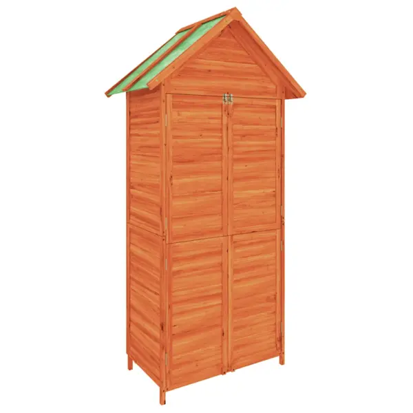 Pruun aia tööriistakuur veekindla katusega, männipuit, 89 x 52,5 x 175 cm – 2