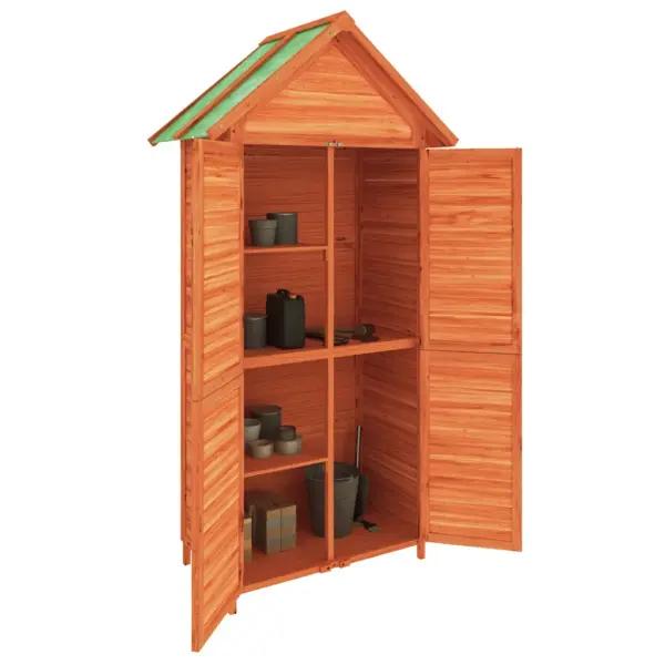 Pruun aia tööriistakuur veekindla katusega, männipuit, 89 x 52,5 x 175 cm – 3