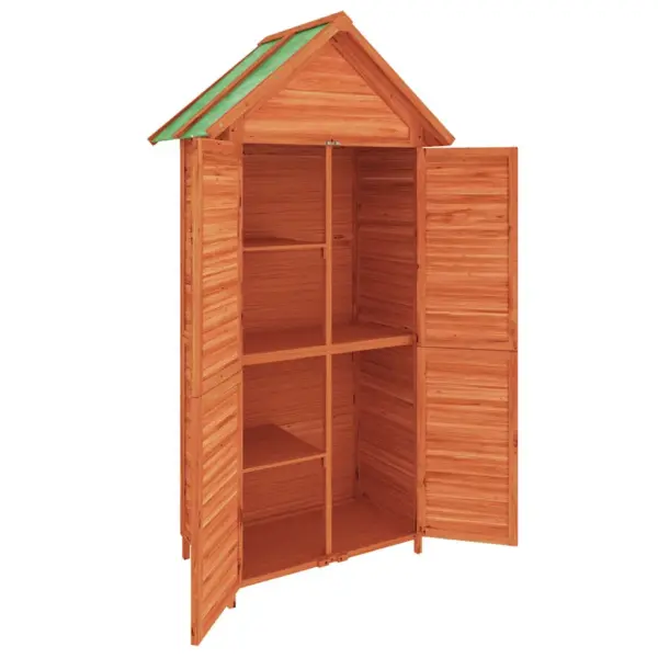 Pruun aia tööriistakuur veekindla katusega, männipuit, 89 x 52,5 x 175 cm – 4