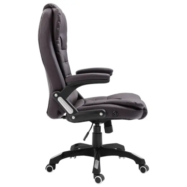 Pruun ergonoomiline kontoritool reguleeritava kõrguse ja seljatoega, kunstnahk - 4