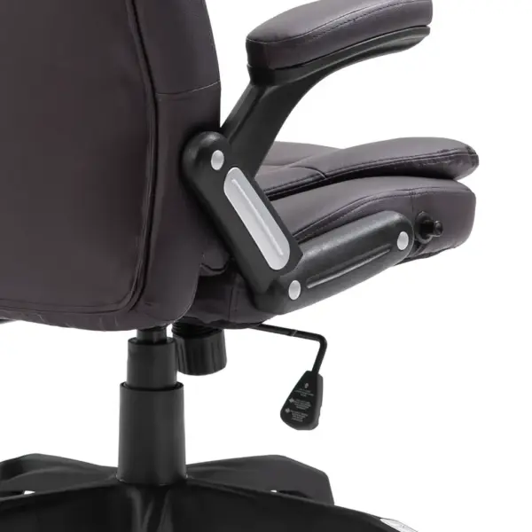 Pruun ergonoomiline kontoritool reguleeritava kõrguse ja seljatoega, kunstnahk - 6
