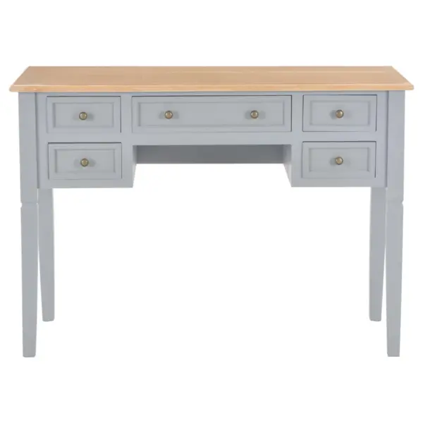 Kirjutuslaud 5 sahtliga, pruun-hall MDF ja männipuit, 109,5 x 45 x 77,5 cm – 3