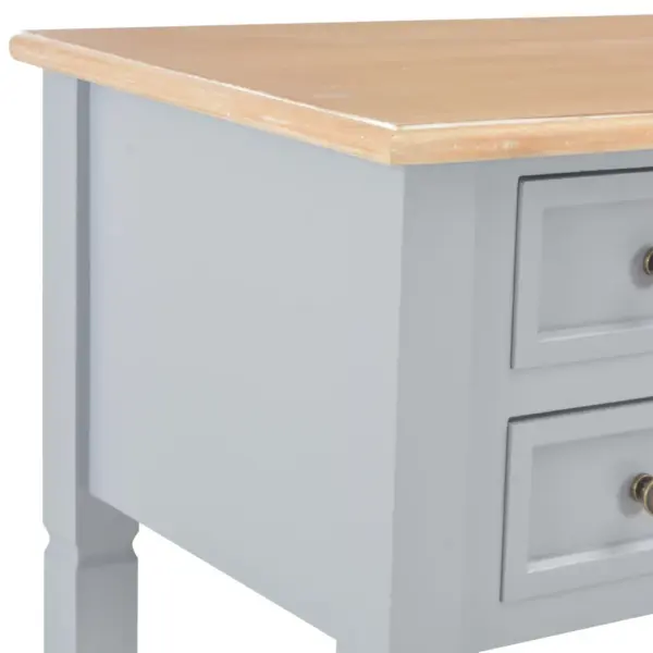 Kirjutuslaud 5 sahtliga, pruun-hall MDF ja männipuit, 109,5 x 45 x 77,5 cm – 6