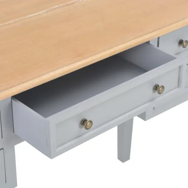 Kirjutuslaud 5 sahtliga, pruun-hall MDF ja männipuit, 109,5 x 45 x 77,5 cm – 7