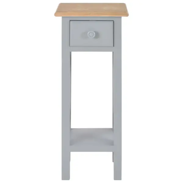 Kitsas külglaud sahtliga, pruun-hall männipuit ja MDF, 27 x 27 x 65,5 cm – 3