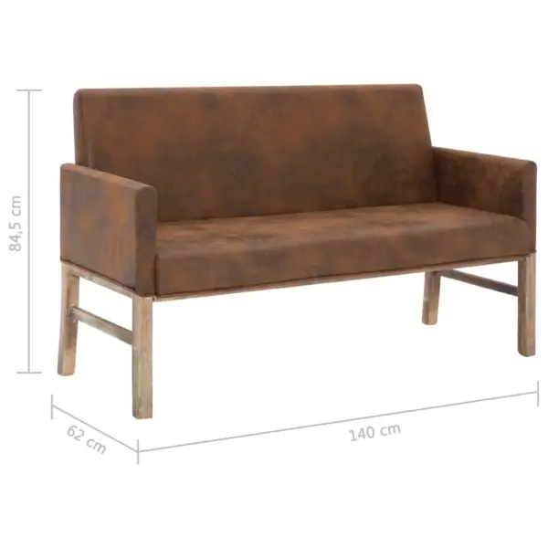 Kahekohaline pruun pink käetugedega, puitraam ja kunstseemisnahk, 140 cm – 8