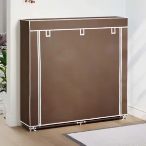 Kangast kingakapp kattega, 10 riiulit, pruun, 115 x 28 x 110 cm