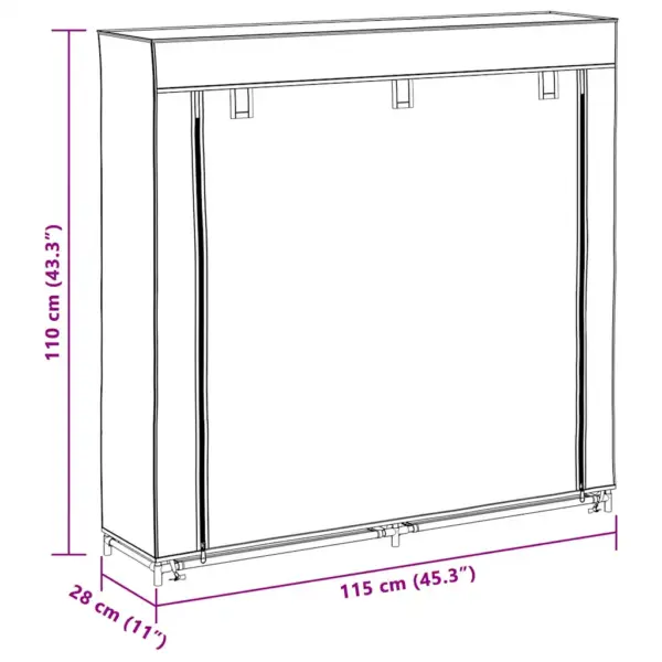 Kangast kingakapp kattega, 10 riiulit, pruun, 115 x 28 x 110 cm – 9