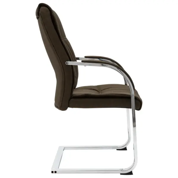 Ergonoomiline pruun kangast kontoritool käetugedega, kroomitud raam, 58 x 67,5 x 102 cm – 3
