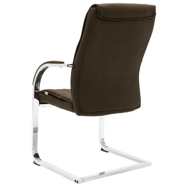 Ergonoomiline pruun kangast kontoritool käetugedega, kroomitud raam, 58 x 67,5 x 102 cm – 4