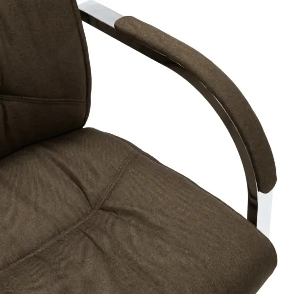 Ergonoomiline pruun kangast kontoritool käetugedega, kroomitud raam, 58 x 67,5 x 102 cm – 5