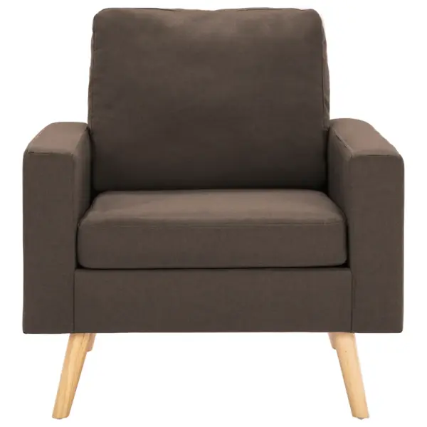 Pruun kangast tugitool puitraami ja patjadega, 77 x 71 x 80 cm – 3