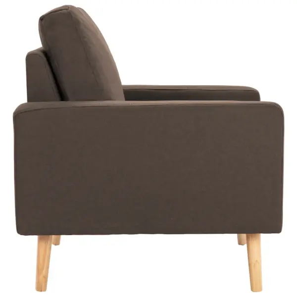 Pruun kangast tugitool puitraami ja patjadega, 77 x 71 x 80 cm – 4