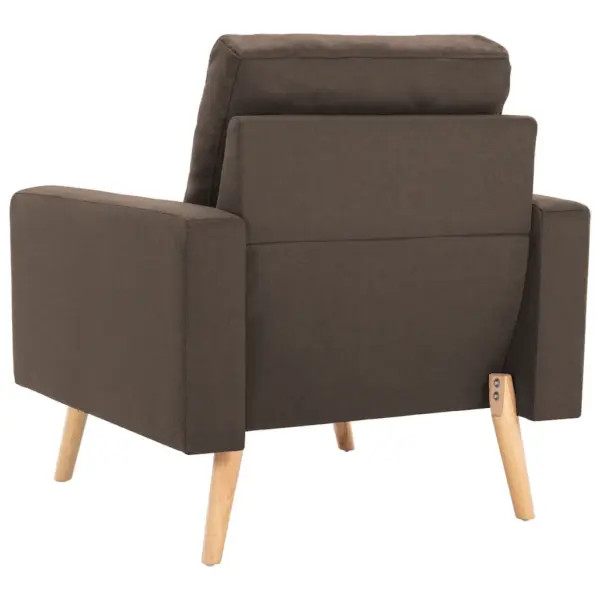 Pruun kangast tugitool puitraami ja patjadega, 77 x 71 x 80 cm – 5