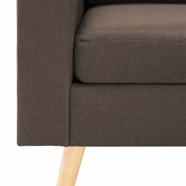 Pruun kangast tugitool puitraami ja patjadega, 77 x 71 x 80 cm – 6