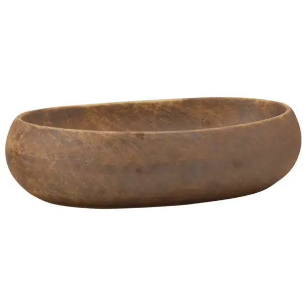 Pruun ovaalne keraamiline tööpinnavalamu 59 x 40 x 15 cm – 2