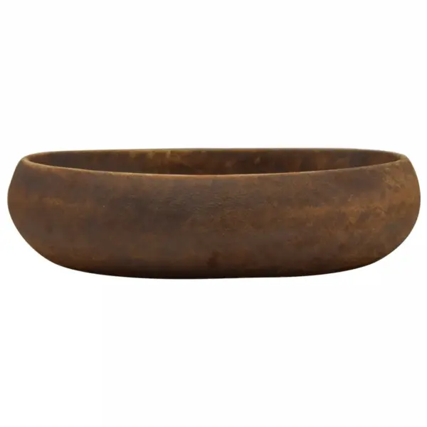 Pruun ovaalne keraamiline tööpinnavalamu 59 x 40 x 15 cm – 3