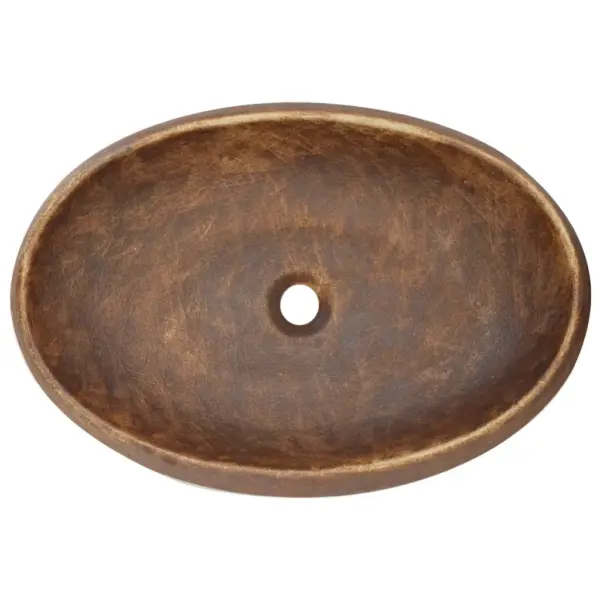 Pruun ovaalne keraamiline tööpinnavalamu 59 x 40 x 15 cm – 6