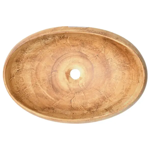 Pruun ovaalne keraamiline tööpinnapealne vannitoavalamu, 59 x 40 x 15 cm – 6