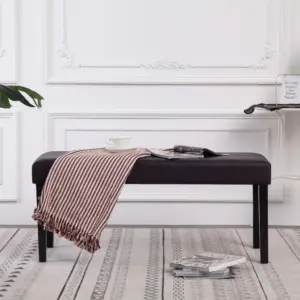 Pruun kunstnahast pink puidust raamiga, 106 x 43 x 46 cm