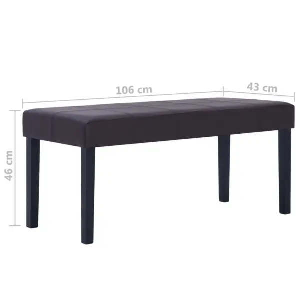 Pruun kunstnahast pink puidust raamiga, 106 x 43 x 46 cm – 7