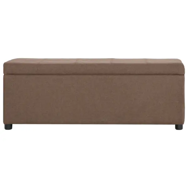 Polsterdatud panipaigaga pink, pruun polüesterkangas, 116 cm – 2