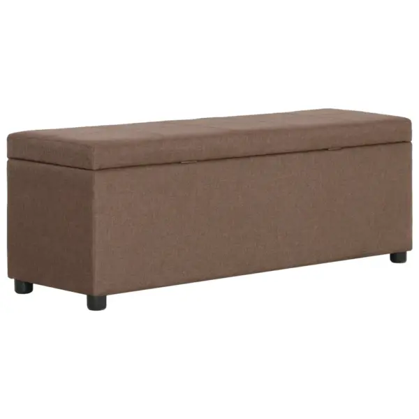 Polsterdatud panipaigaga pink, pruun polüesterkangas, 116 cm – 4
