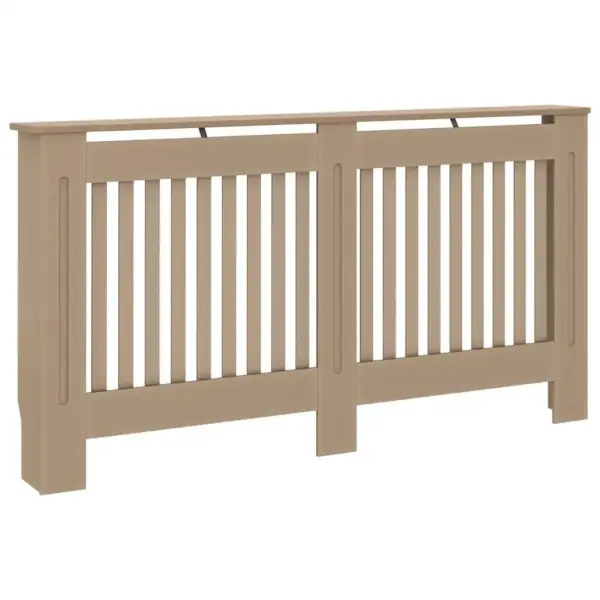 Radiaatorikate vertikaalsete liistudega, pruun tehispuit, 152 x 19 x 81,5 cm – 2