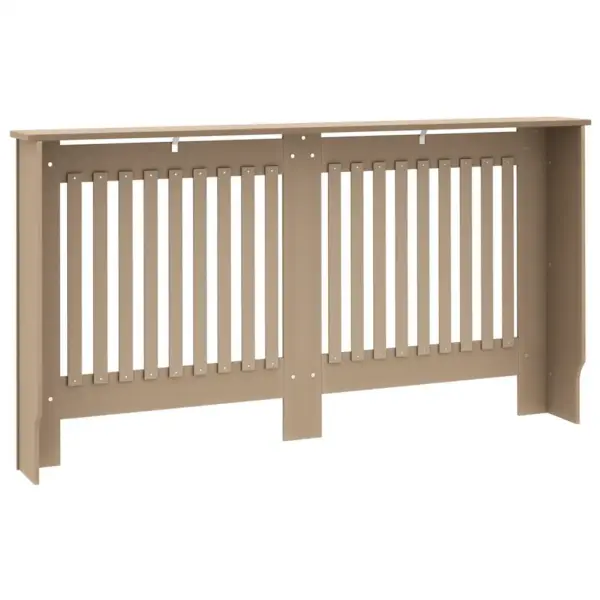 Radiaatorikate vertikaalsete liistudega, pruun tehispuit, 152 x 19 x 81,5 cm – 6