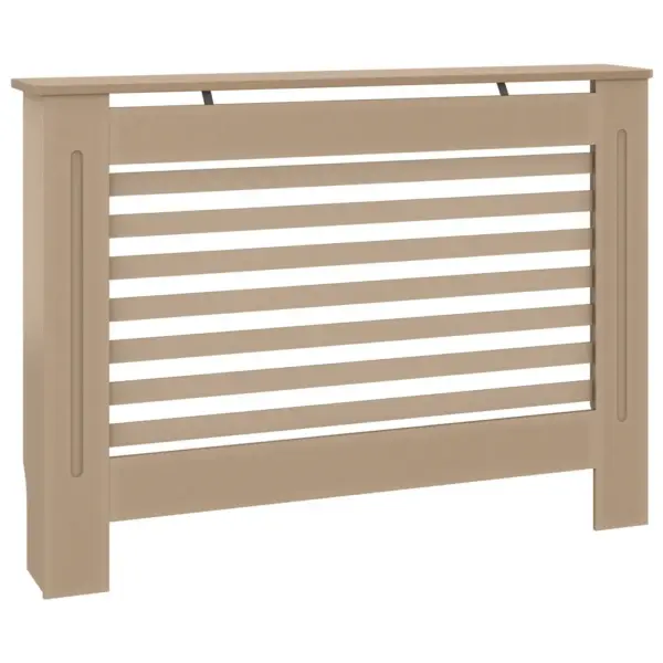 Pruun MDF radiaatorikate horisontaalsete liistudega, 112 x 19 x 81,5 cm – 2
