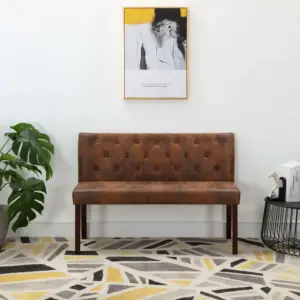 Retrostiilis pruun kunstseemisnahast pink nuppidega seljatoega, 120 cm