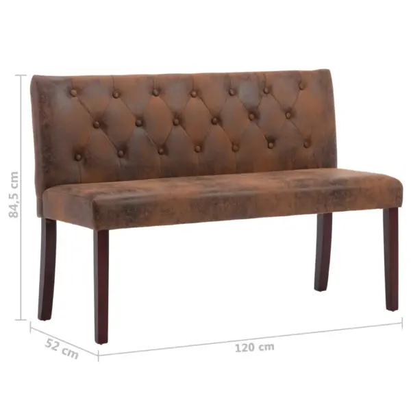 Retrostiilis pruun kunstseemisnahast pink nuppidega seljatoega, 120 cm – 7