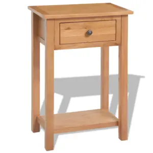 Pruun tammepuidu ja MDF-plaadiga konsoollaud, 50 x 32 x 75 cm