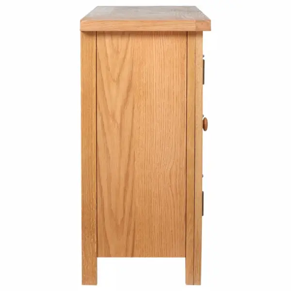Pruun tammepuidust puhvetkapp 3 sahtli ja 2 uksega, 110 x 33,5 x 70 cm – 6