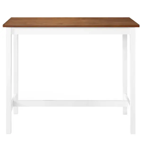 Pruun-valge baarilaud MDF-plaadiga ja puidust jalgadega, 108 x 60 x 91 cm - 2