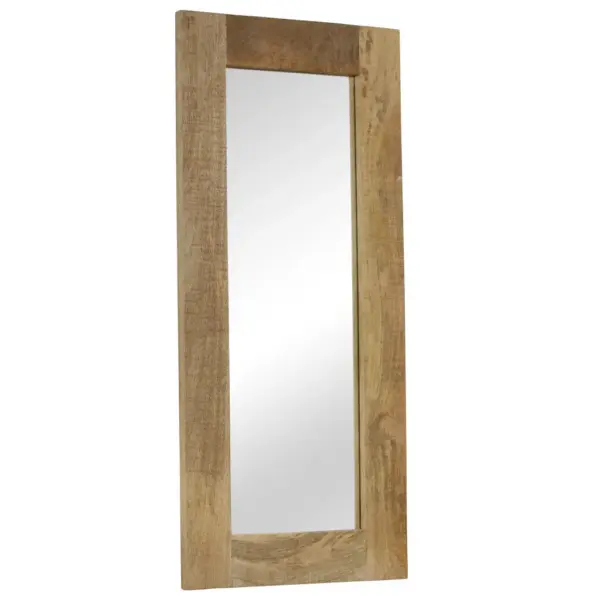 Pruuni mangopuidust raamiga peegel, 50 x 110 cm - 2