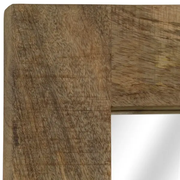 Pruuni mangopuidust raamiga peegel, 50 x 110 cm - 3
