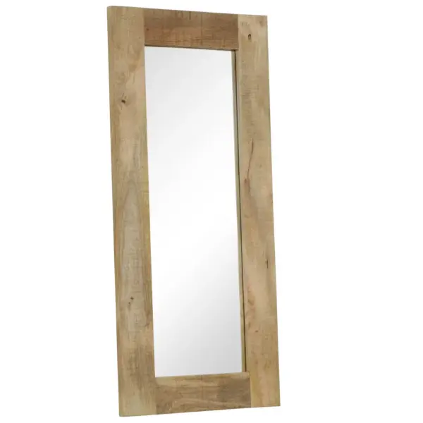 Pruuni mangopuidust raamiga peegel, 50 x 110 cm - 8