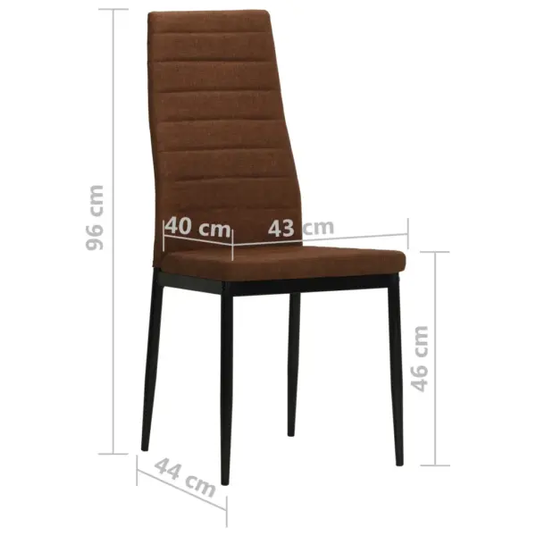 Pruunid kangast söögitoolid metallraamiga, 2 tk, 43 x 44 x 96 cm – 8