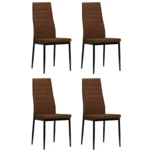 Pruunid kangast söögitoolid metallraamiga, 4 tk, 43 x 44 x 96 cm