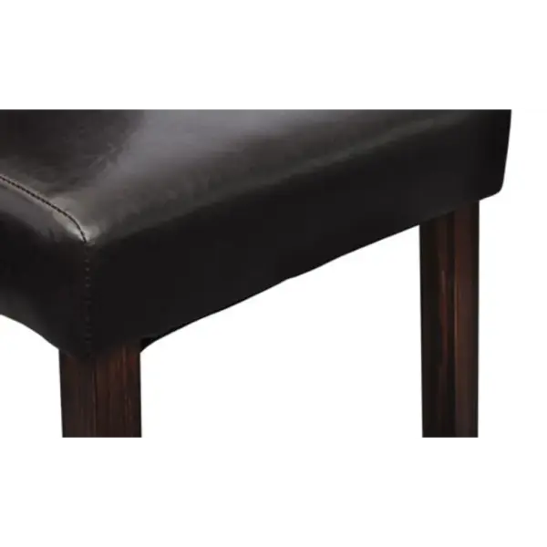 Pruunid kunstnahast söögitoolid, 4 tk, puidust jalgadega, 43 x 52 x 95 cm – 5