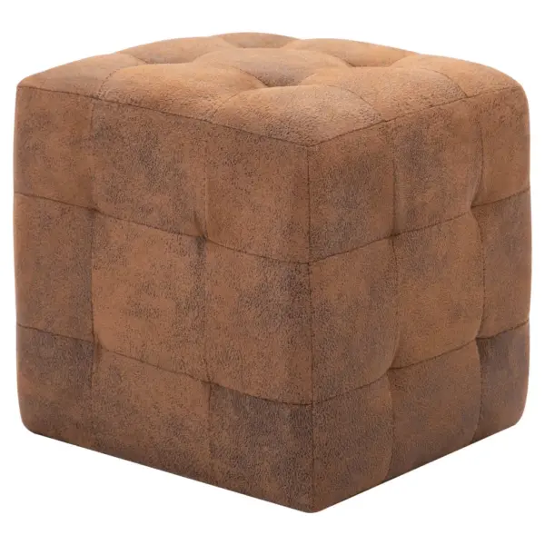 Pruunid kunstseemisnahast tumbad, 2 tk, 30 x 30 x 30 cm – 2
