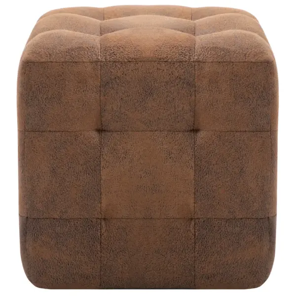 Pruunid kunstseemisnahast tumbad, 2 tk, 30 x 30 x 30 cm – 3
