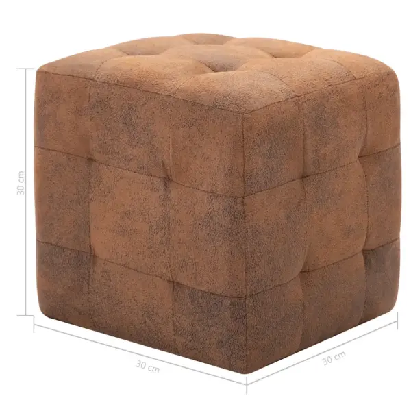 Pruunid kunstseemisnahast tumbad, 2 tk, 30 x 30 x 30 cm – 6