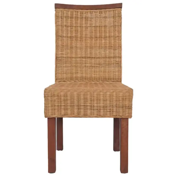 Söögitoolid täismangopuust ja ehtsast rotangist, pruun, 2 tk, 47 x 60 x 97 cm – 3